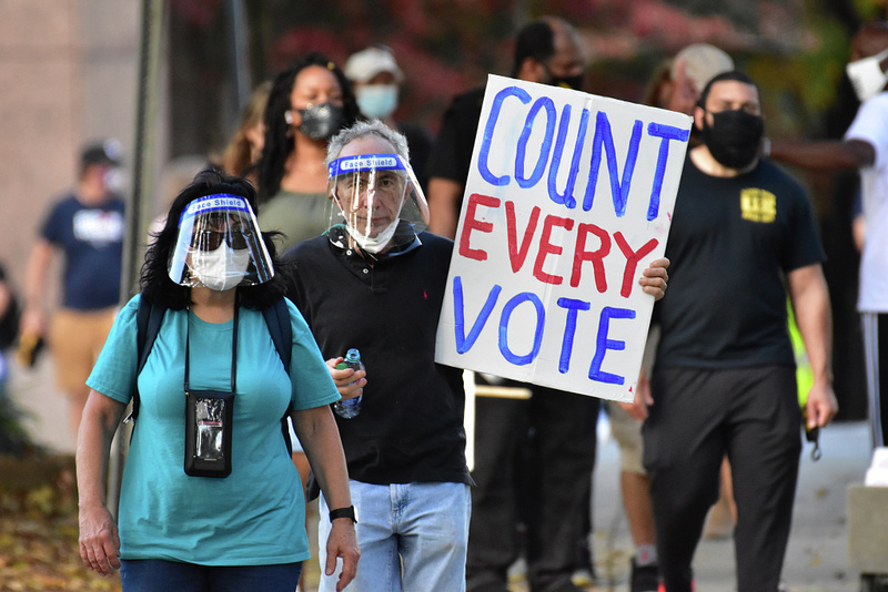 Supporters at North Carolina Protect Our Votes Rally