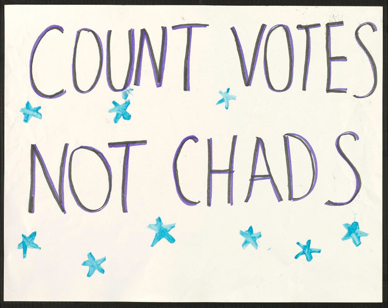 A poster referencing the 2000 Florida recount
