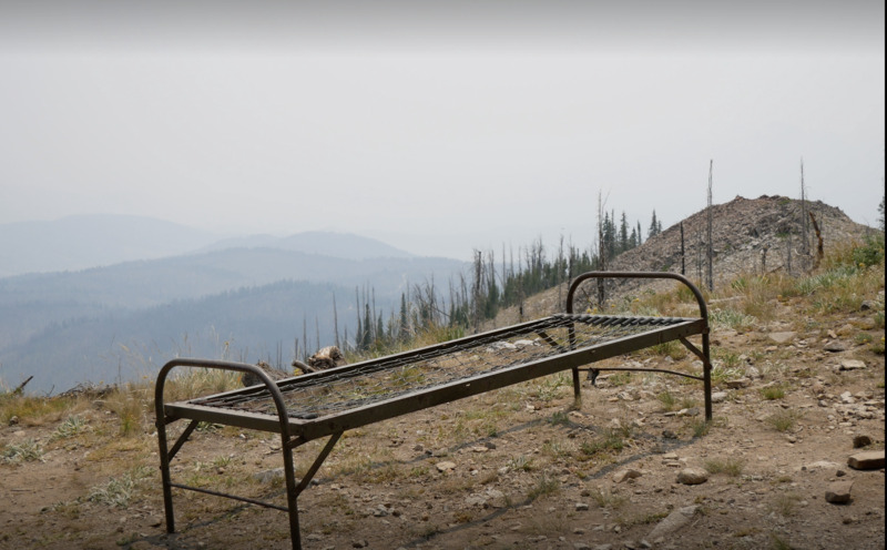 Old bed frame located outside Basin Butte lookout