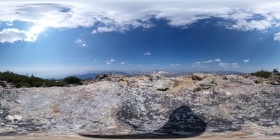 Panoramic image looking at St. Mary's Peak fire lookout from a distance