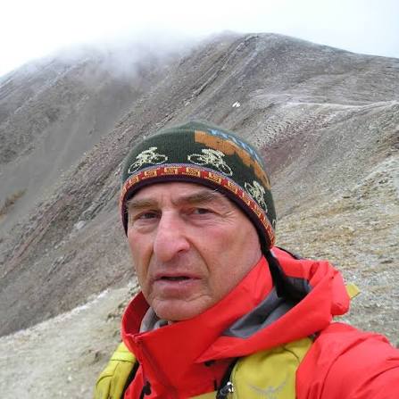 Don Scheese on a high mountain ridge