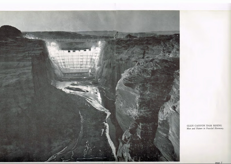 Picture and poem of Glen Canyon Dam, from a 1965  Bureau of Reclamation Brochure titled "Lake Powell, Jewel of the Colorado"