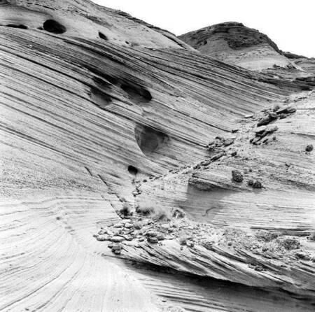 Crossbedding in sedimentary rock