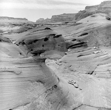Cross-bedding in sedimentary sandstone