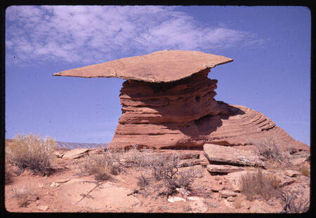 Pedestal rock formation near Willow Creek
