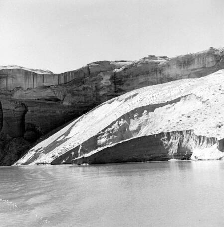Dune slumping into lake