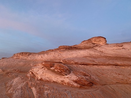 Reemerged rock formations with mineral crust