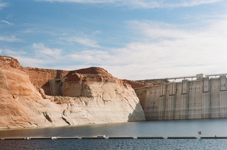 Bleached rock at the Glen Canyon Dam