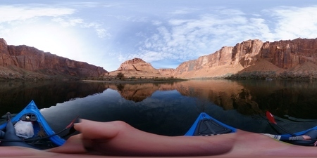 Kayaking down the Colorado River, just below Glen Canyon Dam