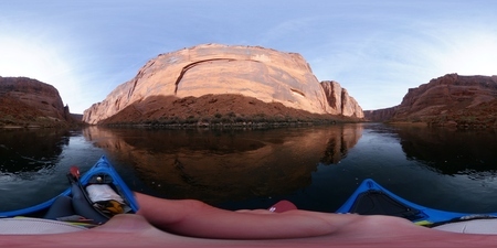 Kayaking down the Colorado River, just below Glen Canyon Dam