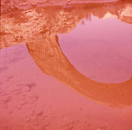 Reflection of Rainbow Bridge in water below