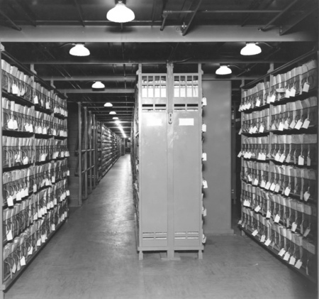 Photograph of Veteran's Bureau Records in Stack Areas