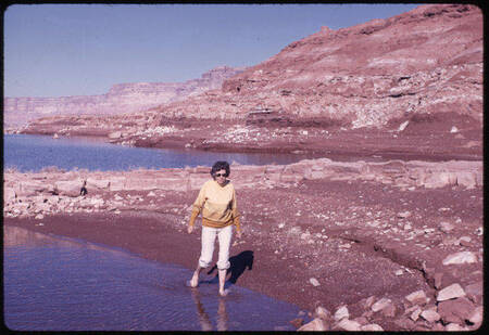 Woman wading near the shore of Lake Powell