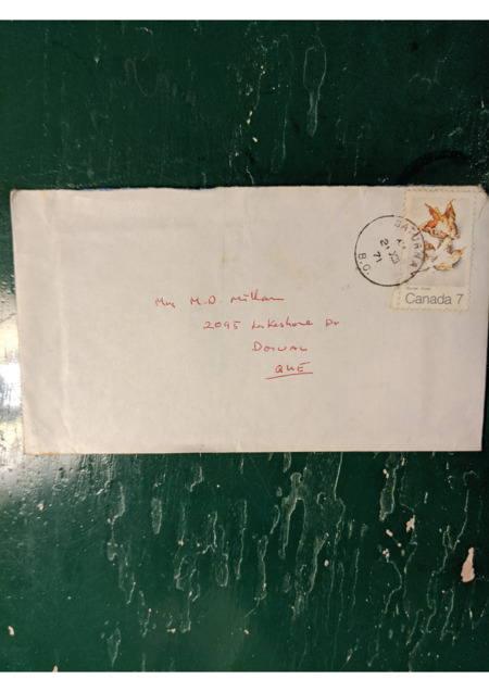 Written from Saturna Free School, and an invitation to Dot to come visit Gaëtane for Christmas.  Updates on her wellbeing.  An apology for still being dependent on her.