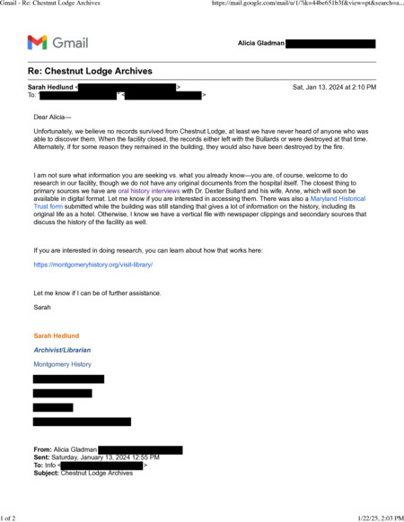 Sarah Hedlund to Alicia Gladman