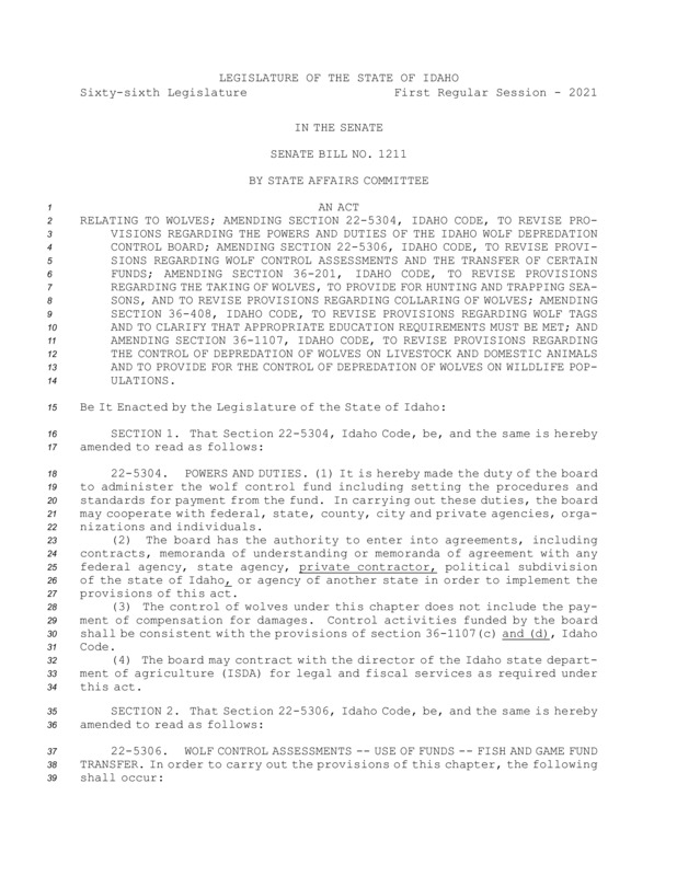 2021 Legislation: Senate Bill 1211